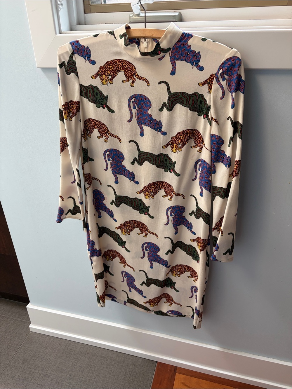 Stella McCartney Cream Dress with Multicolor Leopard Motif